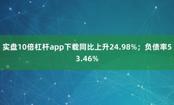 实盘10倍杠杆app下载同比上升24.98%；负债率53.46%