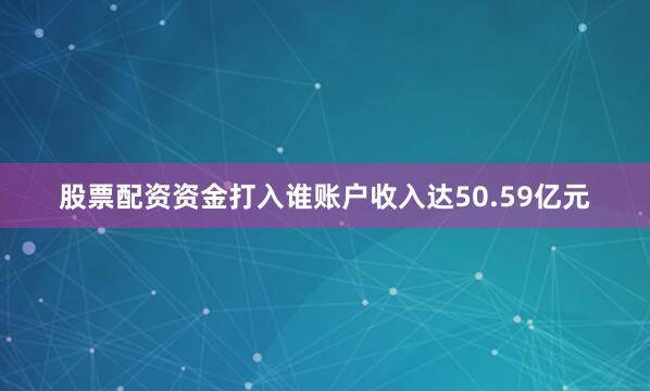 股票配资资金打入谁账户收入达50.59亿元
